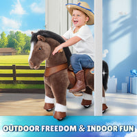 PonyCycle, Inc. Model Y Chocolate Brown Horse Rideable Toy for Age 3-4