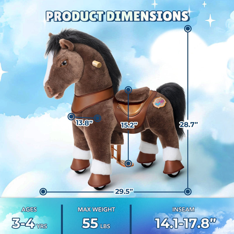 PonyCycle, Inc. Model Y Chocolate Brown Horse Rideable Toy for Age 3-4