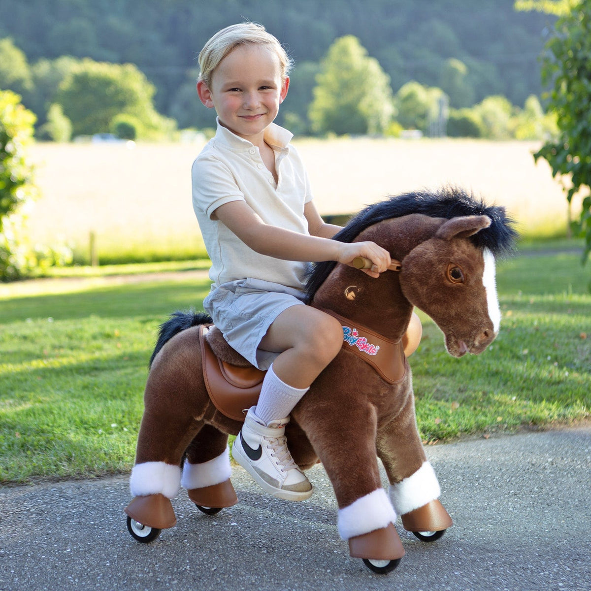 PonyCycle, Inc. Model Y Chocolate Brown Horse Rideable Toy for Age 3-4 - Launching October