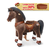 PonyCycle, Inc. Chocolate Brown / Size 3 for Age 3-5 / Pedal Pad Save 30% on Accessories - PonyCycle® Model Y Ride on Pony With Accessory