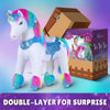 PonyCycle, Inc. Model Y Rainbow Unicorn Rideable Toy for Age 4-7