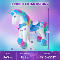 PonyCycle, Inc. Model Y Rainbow Unicorn Rideable Toy for Age 4-7