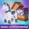 PonyCycle, Inc. Model Y Grey Unicorn Rideable Toy for Age 4-7