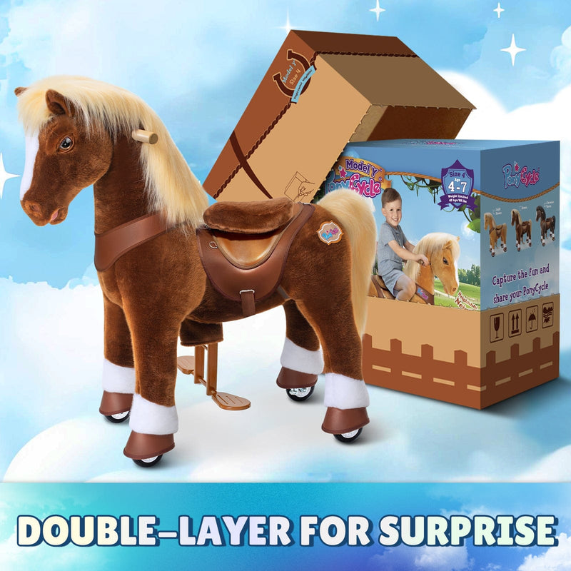 PonyCycle, Inc. Model Y Brown Horse Rideable Toy for Age 4-7