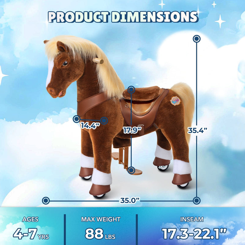 PonyCycle, Inc. Model Y Brown Horse Rideable Toy for Age 4-7
