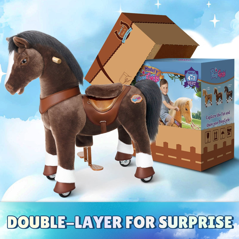 PonyCycle, Inc. Model Y Chocolate Brown Horse Rideable Toy for Age 4-7