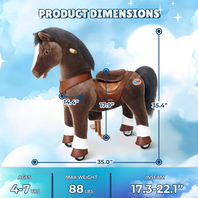 PonyCycle, Inc. Model Y Chocolate Brown Horse Rideable Toy for Age 4-7