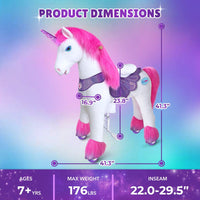 PonyCycle, Inc. Model Y Pink/Purple Unicorn Rideable Toy for Big Kids