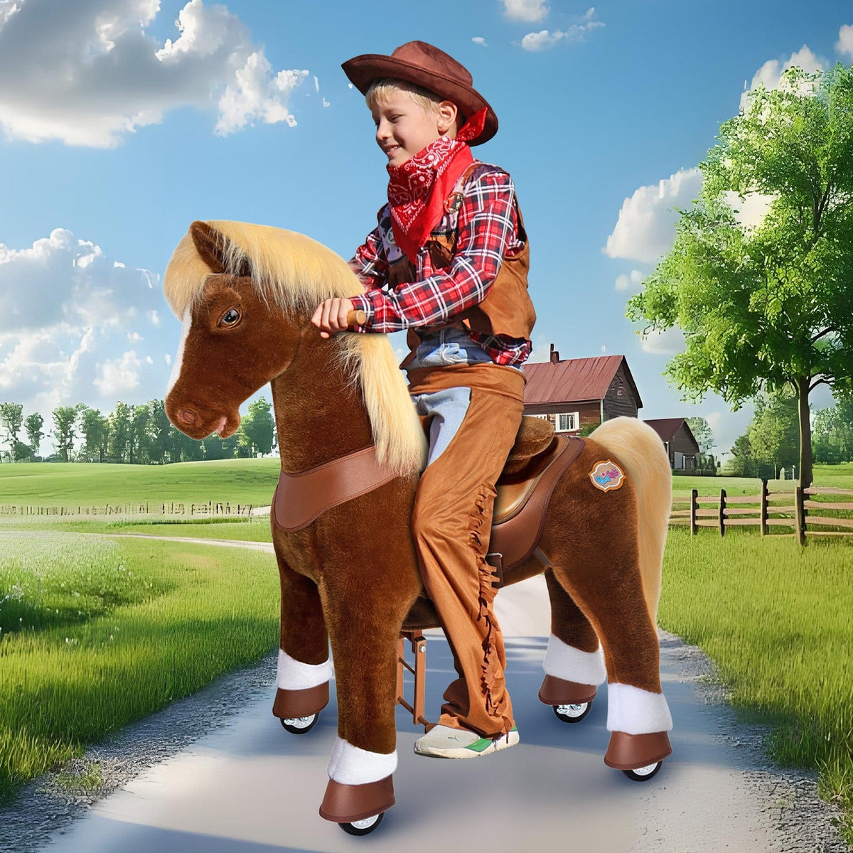 PonyCycle, Inc. Model Y Brown Horse Rideable Toy for Big Kids - Launching October