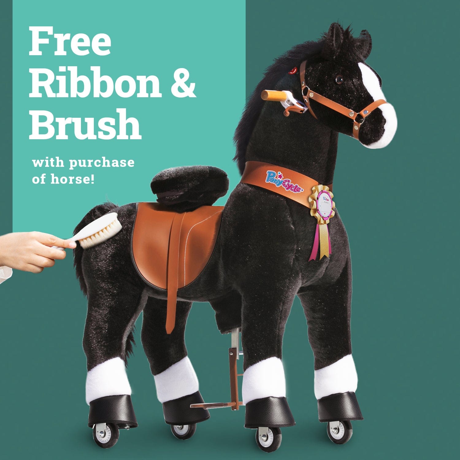 PonyCycle, Inc. ride on horse Free Brush Ribbon Set With Horse Purchase - Holiday Set